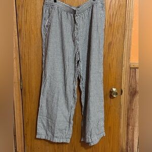 Old Navy pull on striped elastic waistband wide leg pants‎ sz XL tall cotton